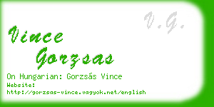 vince gorzsas business card